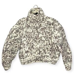IRO chunky knit heavy 100% highland wool turtle neck sweater women’s size XS